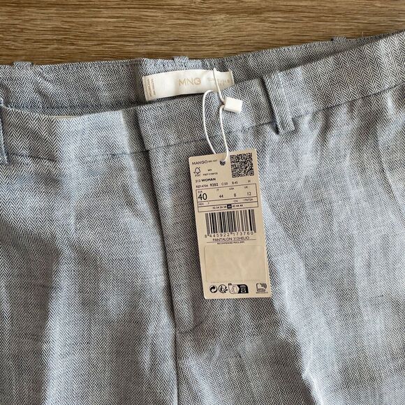 NWT Mango Light Blue Linen Cotton Pants size 8 - Picture 7 of 8